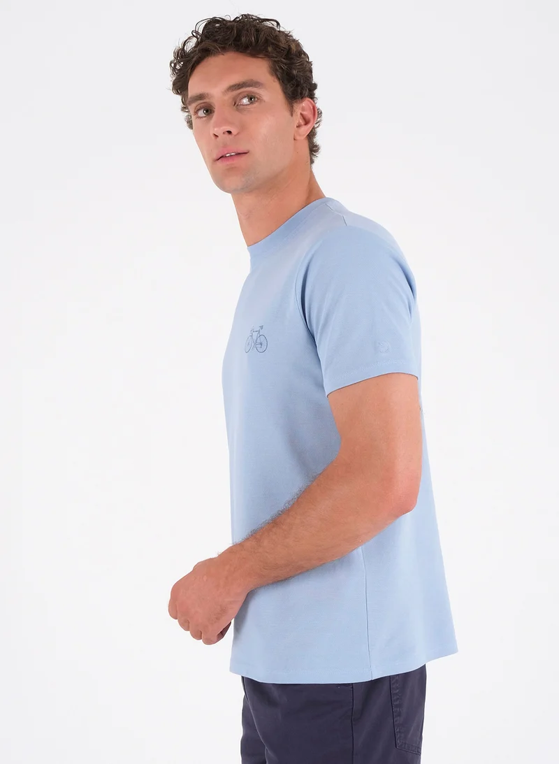 T-Shirt aus Bio-Baumwoll-Piqué mit Print