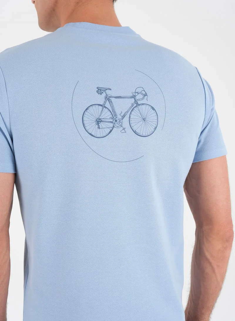 T-Shirt aus Bio-Baumwoll-Piqué mit Print