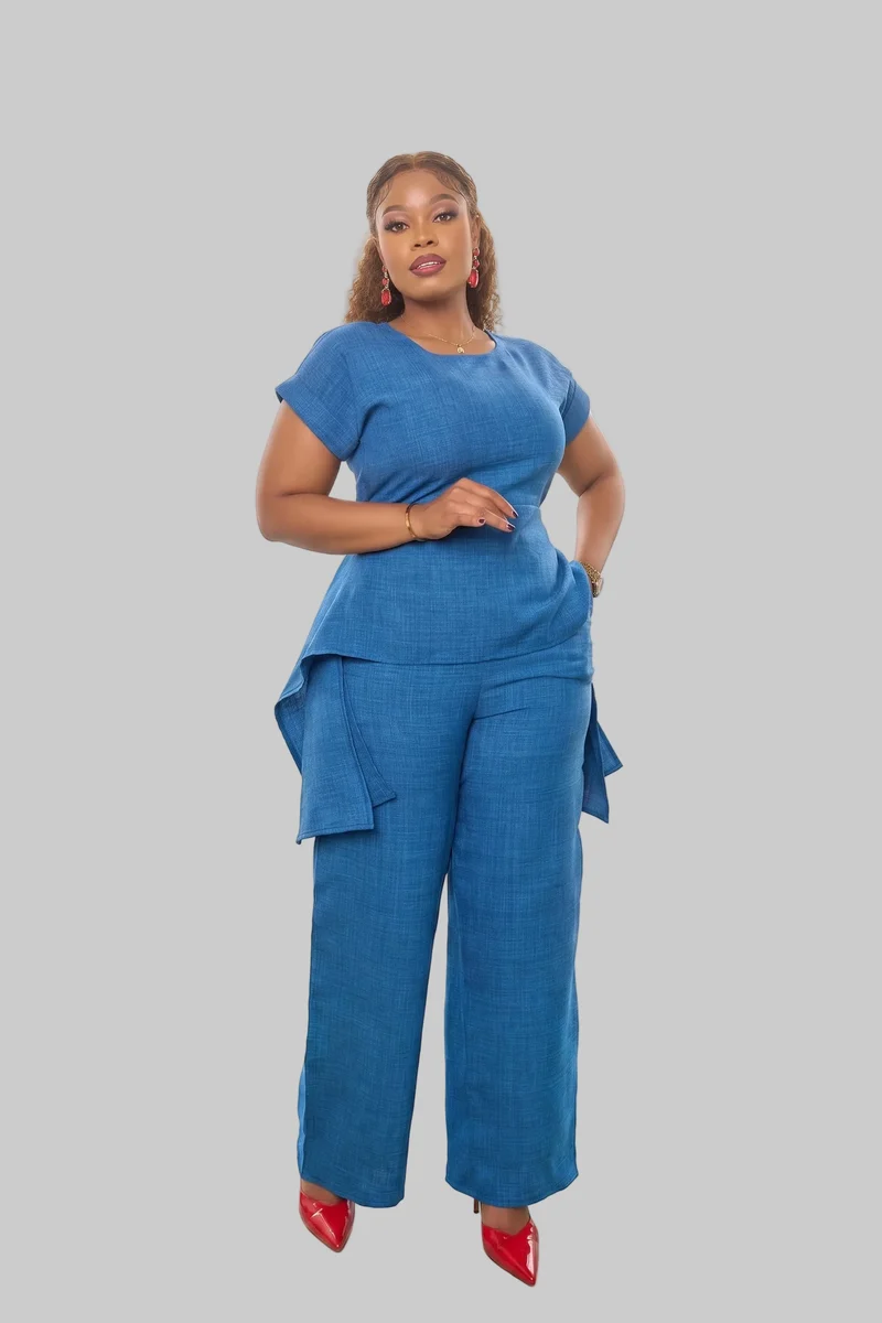 Silk House Collection Kyomi Pant Set - Blue