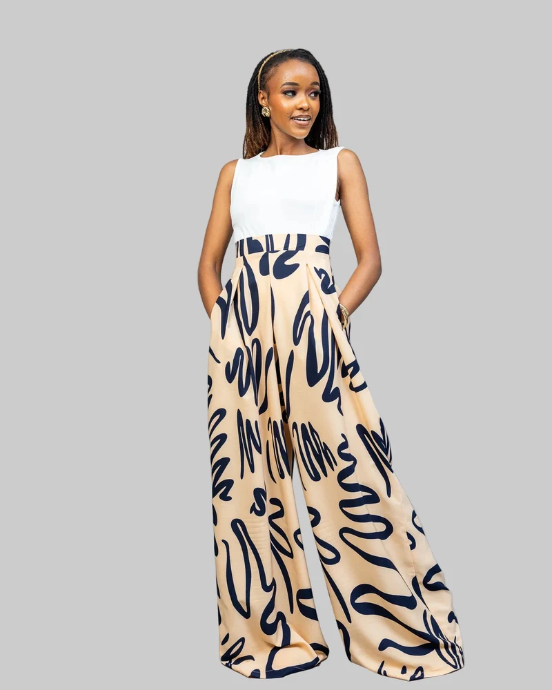 Afriwia Imani Wide-Leg Pants - Cream
