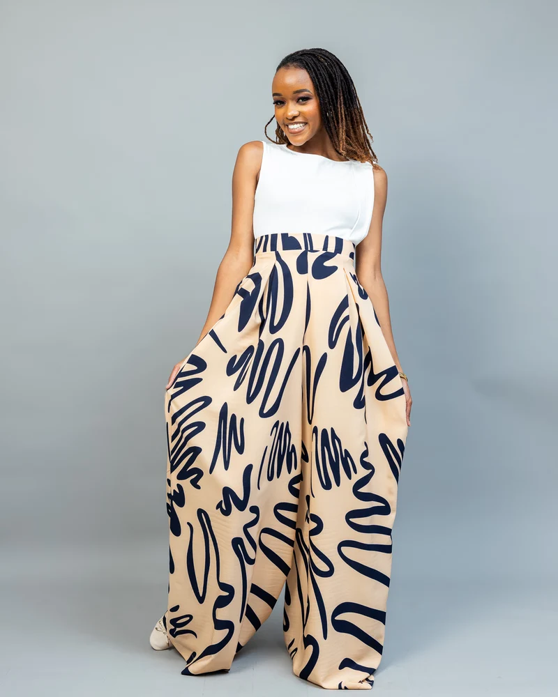 Afriwia Imani Wide-Leg Pants - Cream