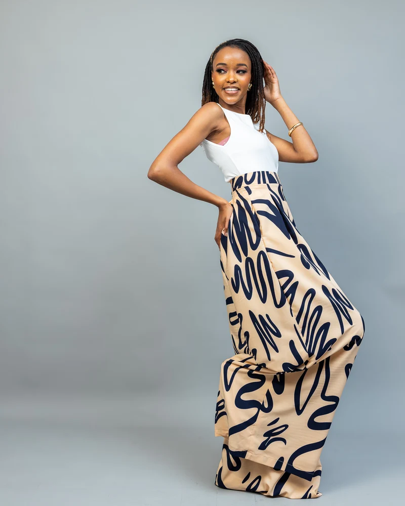 Afriwia Imani Wide-Leg Pants - Cream