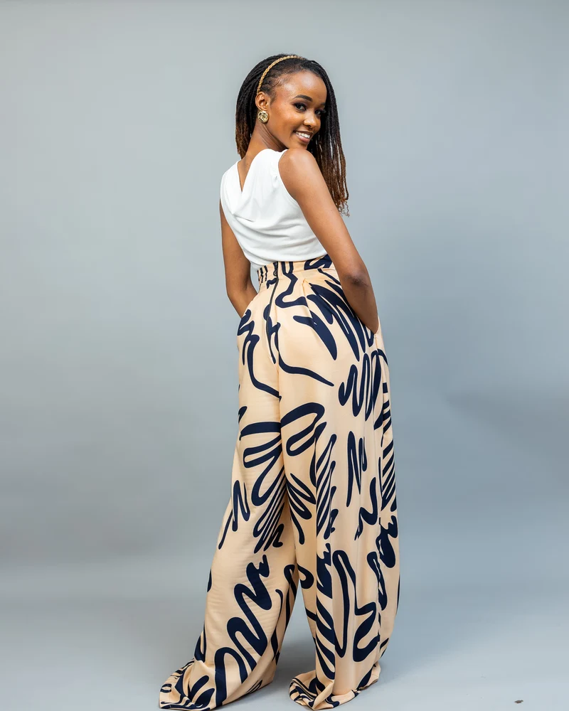 Afriwia Imani Wide-Leg Pants - Cream