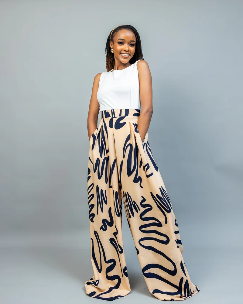 Afriwia Imani Wide-Leg Pants - Cream