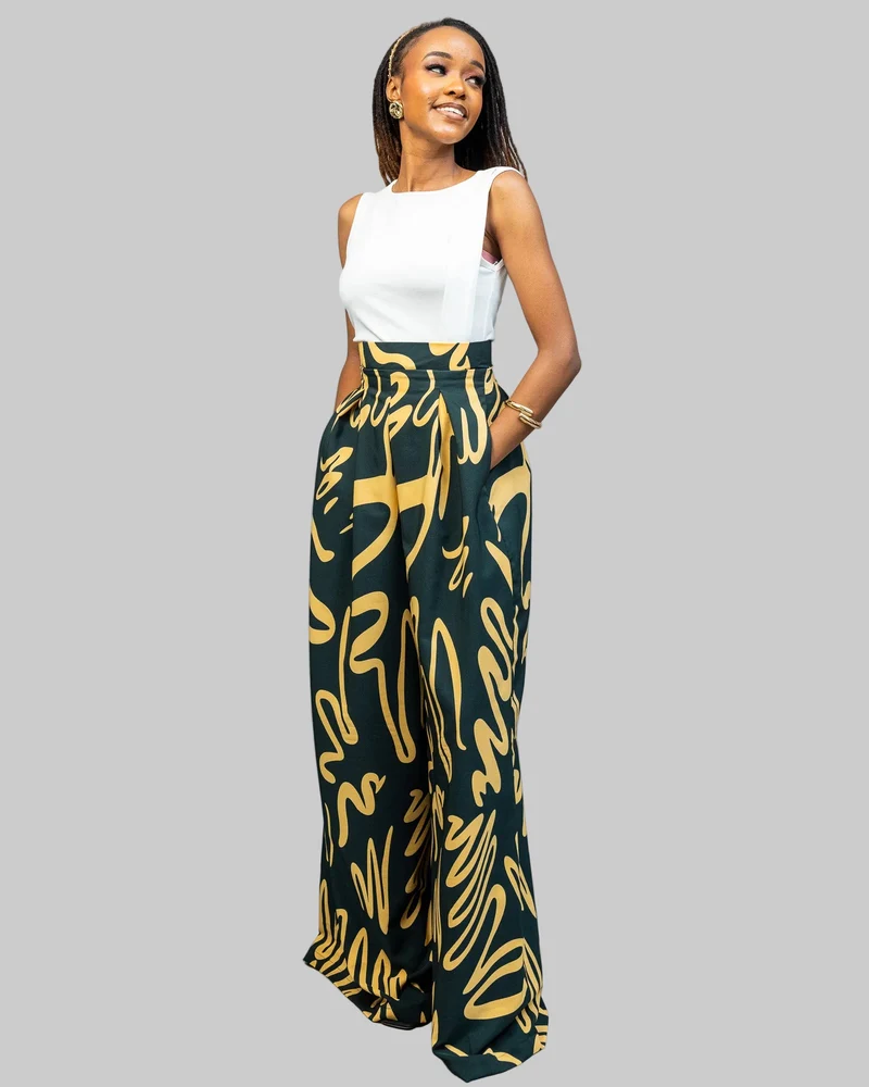 Afriwia Imani Palazzo Pants - Green