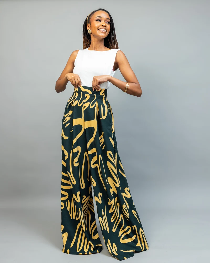 Afriwia Imani Palazzo Pants - Green