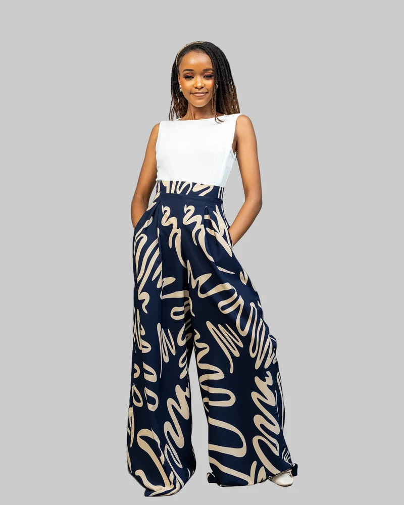 Afriwia Imani Palazzo Pants - Navy Blue