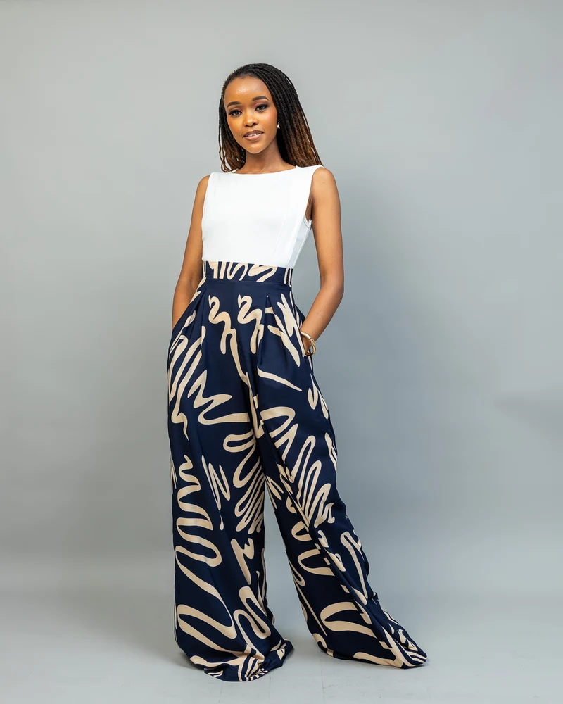 Afriwia Imani Palazzo Pants - Navy Blue