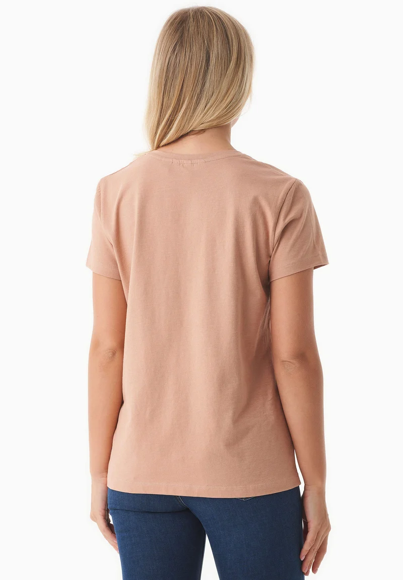 Basic T-Shirt aus Bio-Baumwolle mit V-Ausschnitt