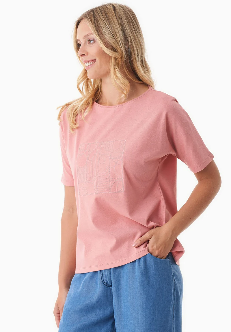T-Shirt aus Bio-Baumwolle mit Stickerei