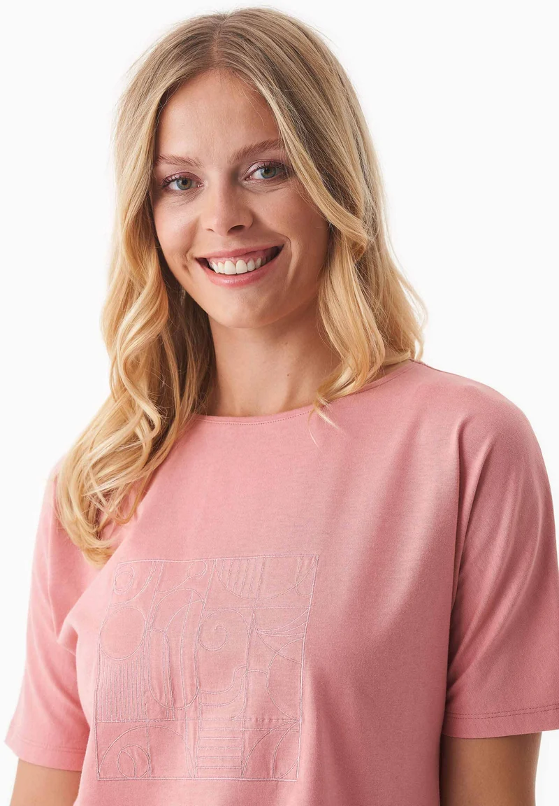 T-Shirt aus Bio-Baumwolle mit Stickerei