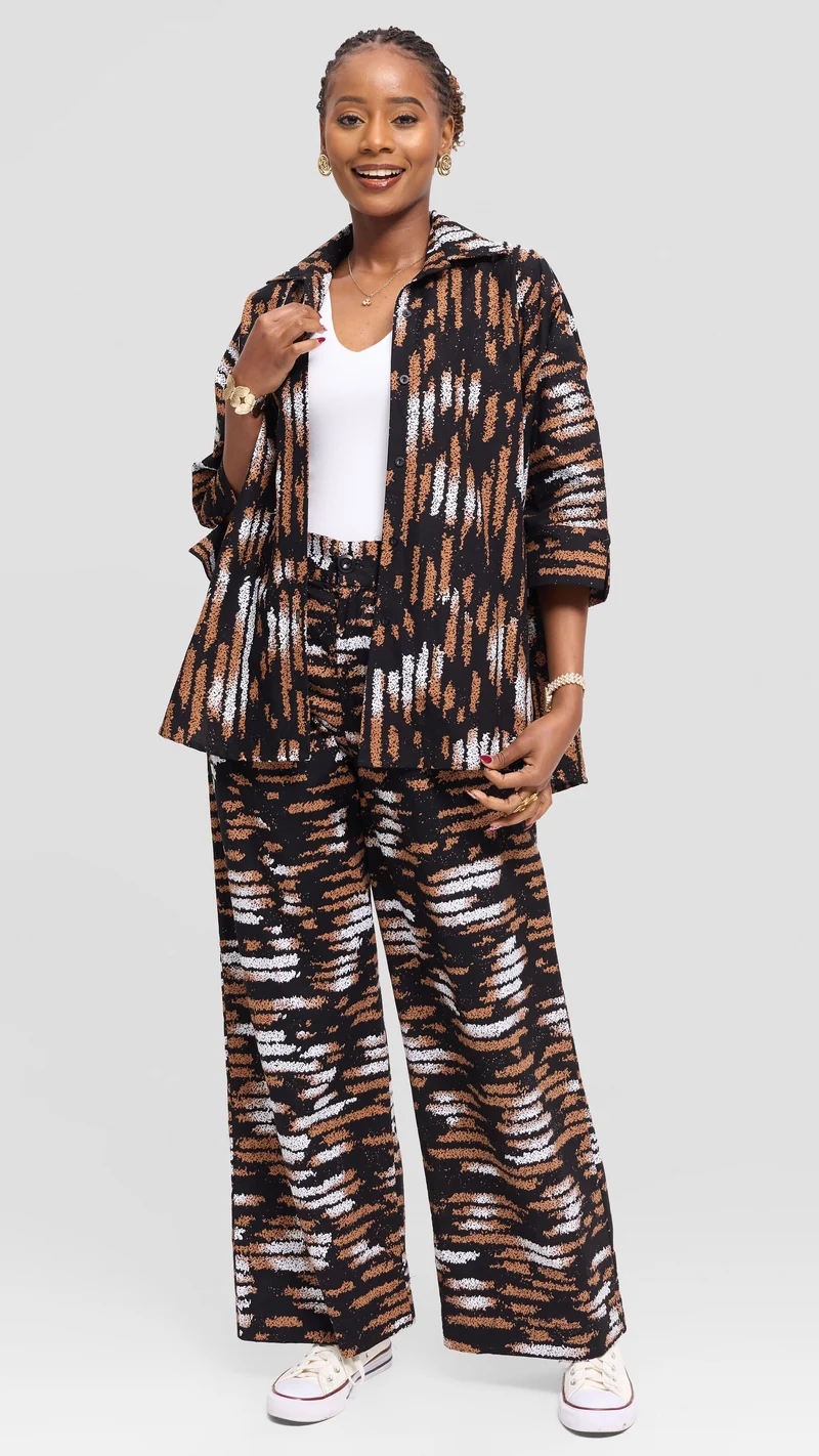 Vivo Back Pleat Loose Top in Kitenge - Nyati Print