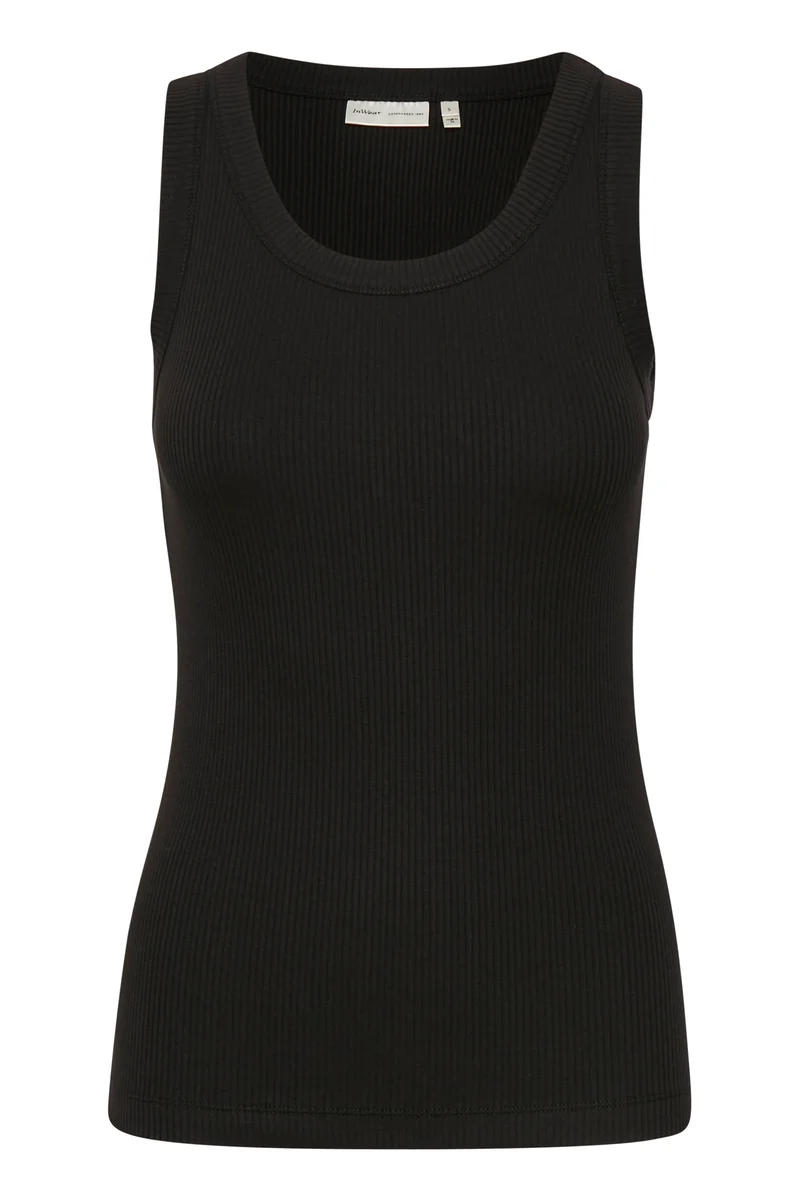 Camisole côtelée avec col rond Dagna