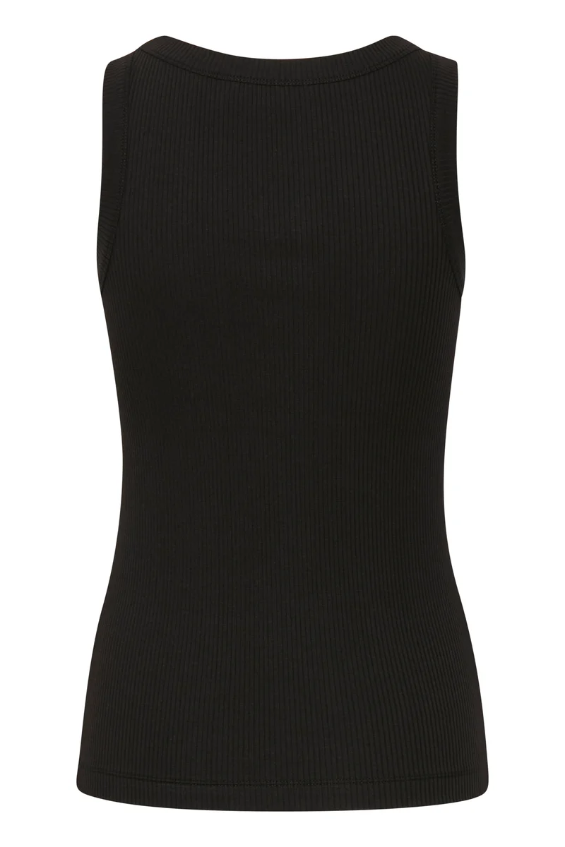 Camisole côtelée avec col rond Dagna