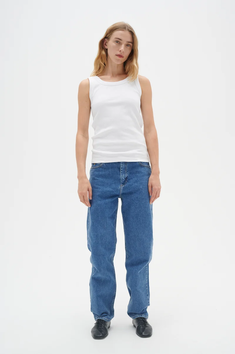 Camisole côtelée avec col rond Dagna