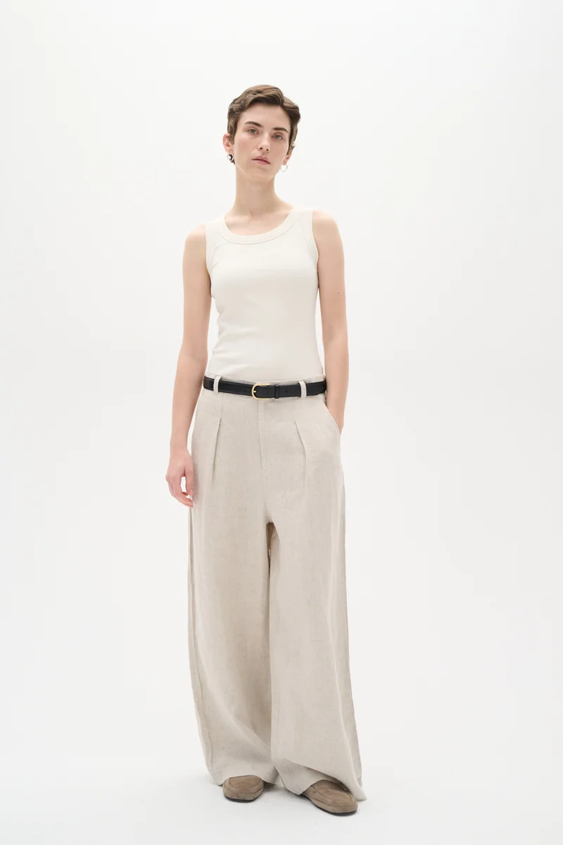 Camisole côtelée avec col rond Dagna