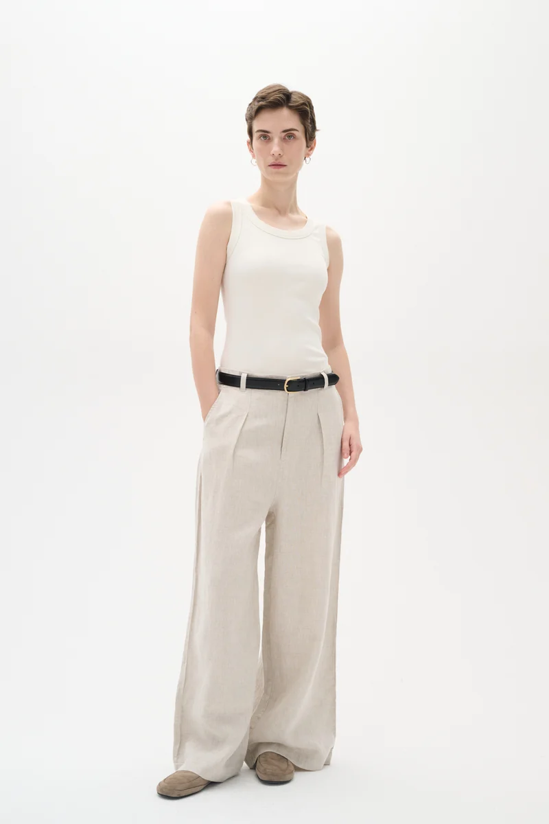 Camisole côtelée avec col rond Dagna