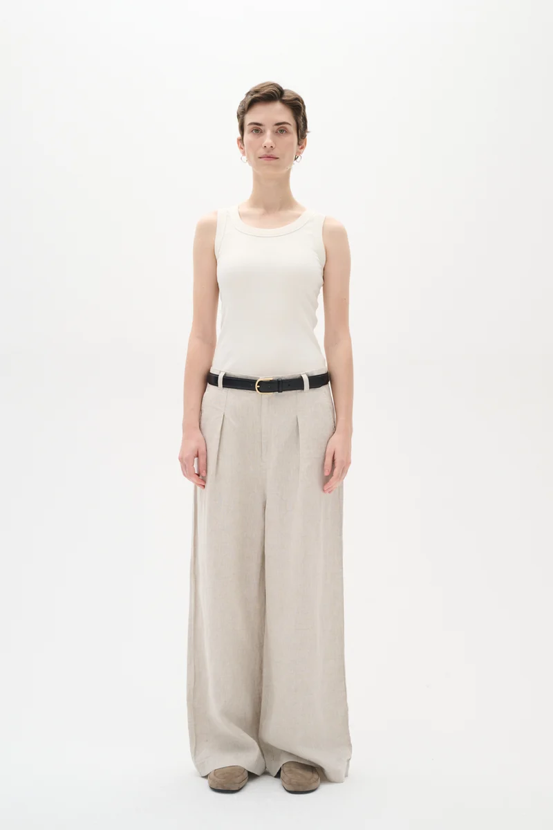 Camisole côtelée avec col rond Dagna