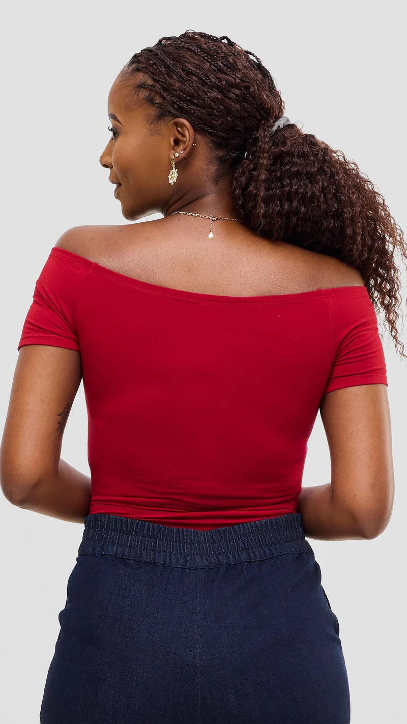 Vivo Studio Bodysuit In Jersey - Dark Red