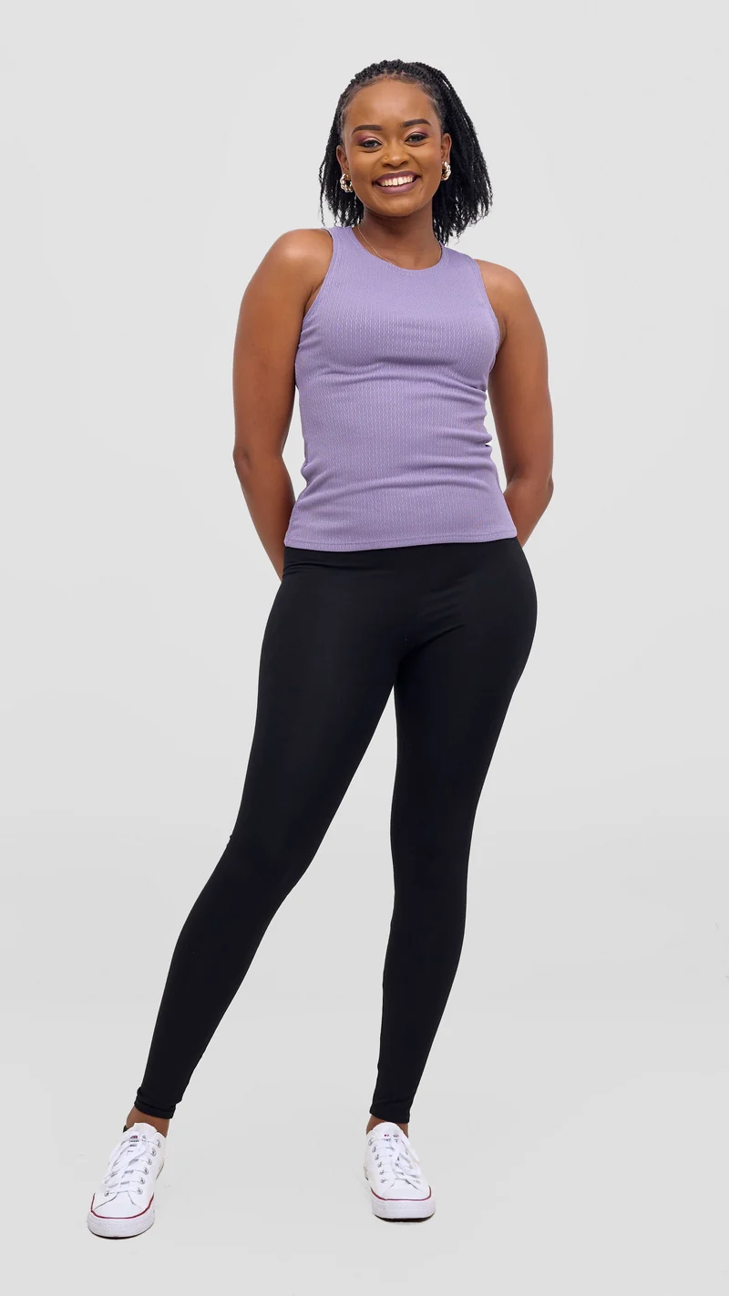 Vivo Chela Tank Top in Stretch Rib - Lilac