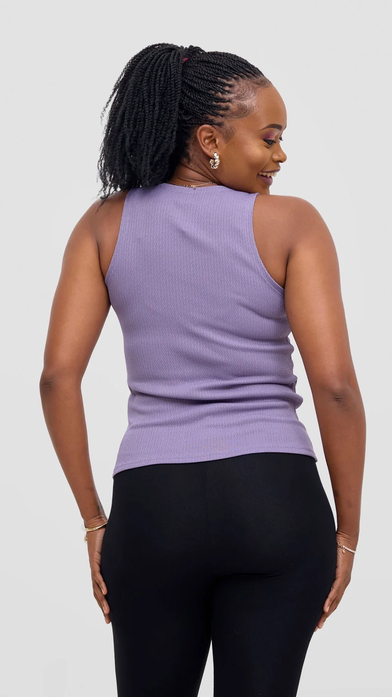 Vivo Chela Tank Top in Stretch Rib - Lilac