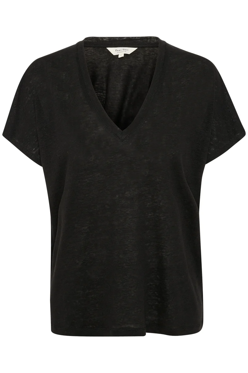 T-shirt col V en lin Axelines