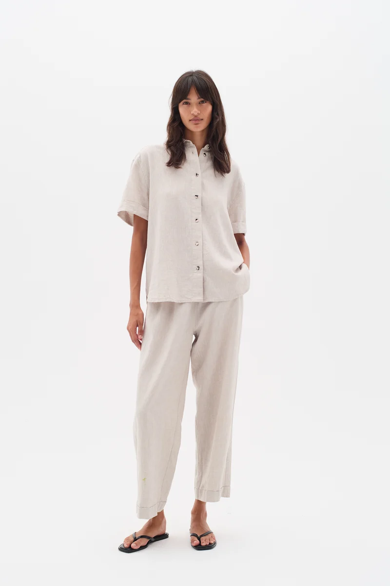 Pantalon en lin avec taille élastique Rimone
