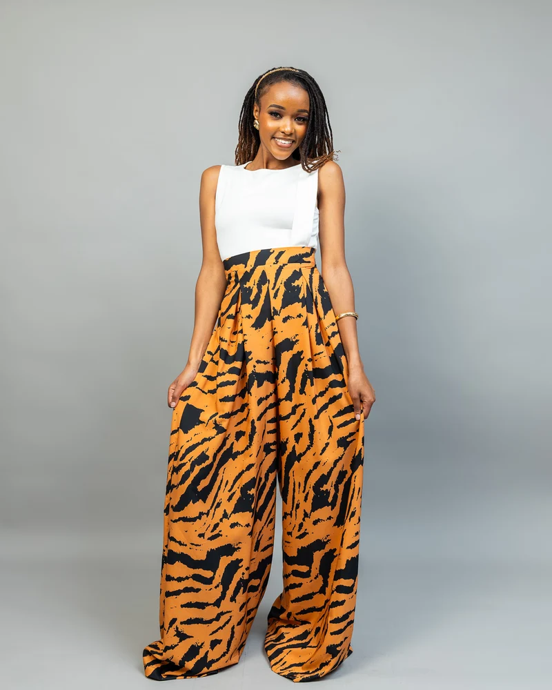 Afriwia Tari Wideleg Pants - Yellow Print