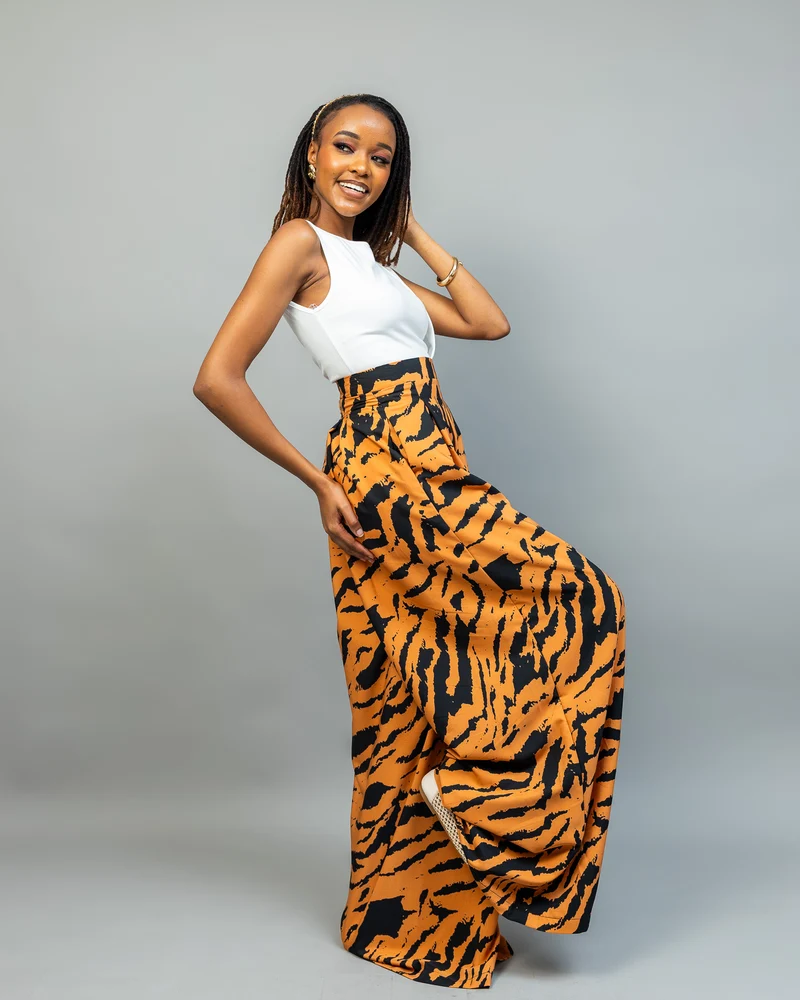 Afriwia Tari Wideleg Pants - Yellow Print