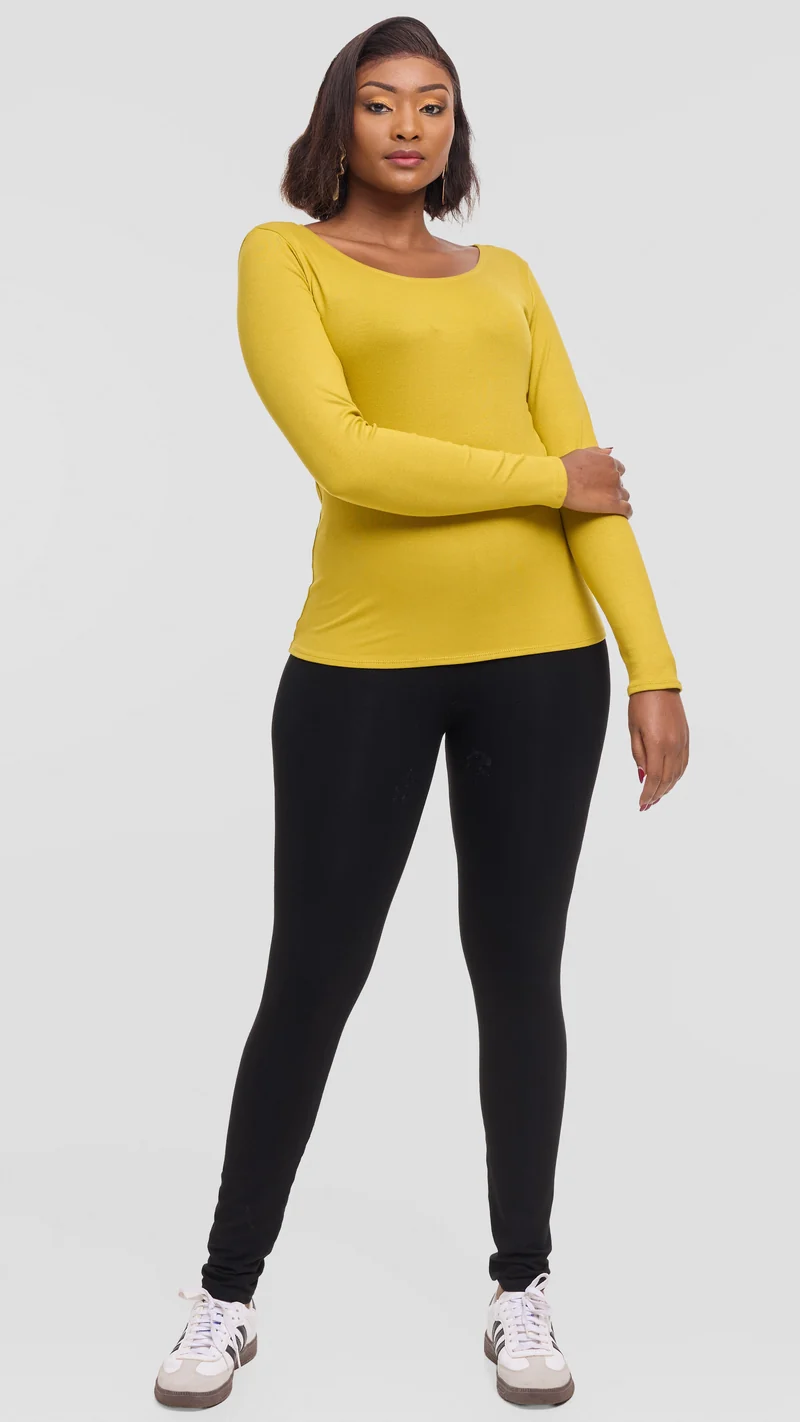 Vivo Everyday Long Sleeve Top In Jersey - Olive