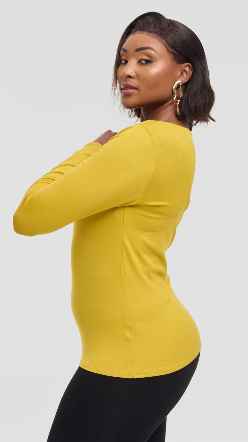 Vivo Everyday Long Sleeve Top In Jersey - Olive