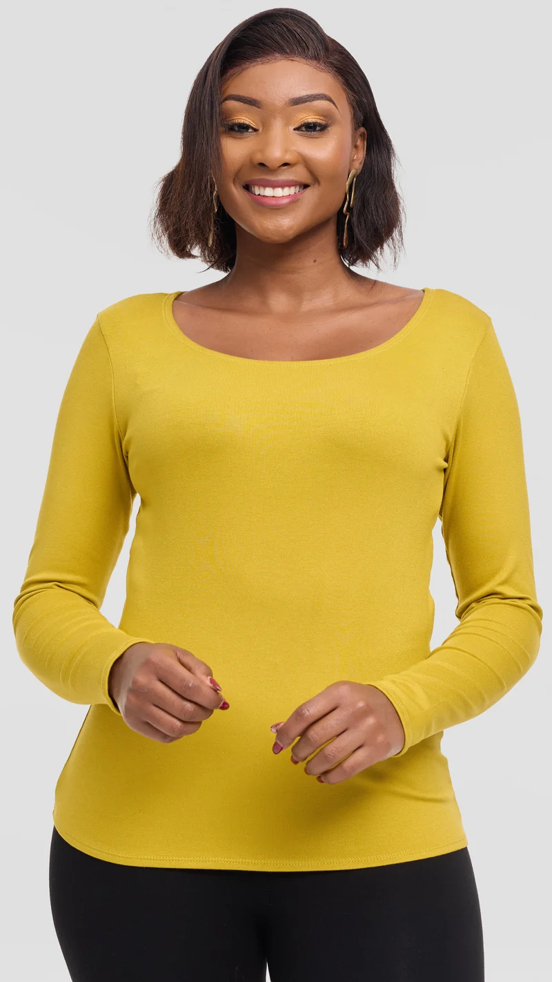 Vivo Everyday Long Sleeve Top In Jersey - Olive