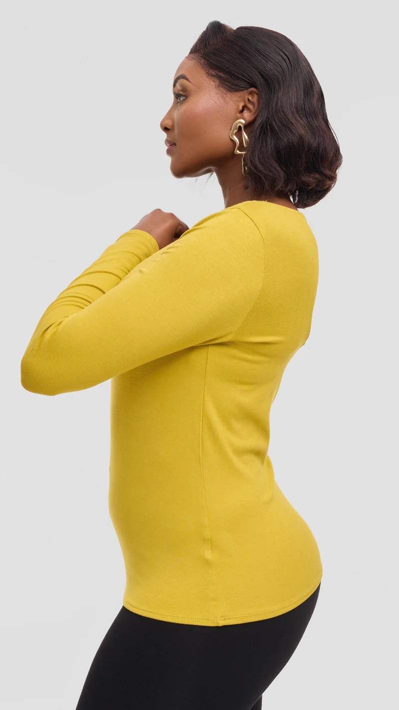 Vivo Everyday Long Sleeve Top In Jersey - Olive