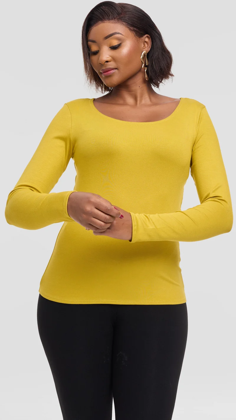 Vivo Everyday Long Sleeve Top In Jersey - Olive