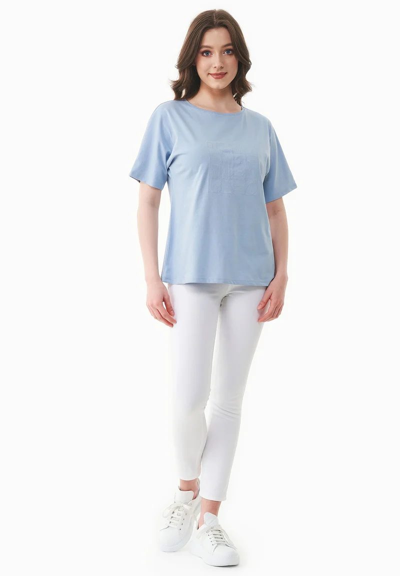T-Shirt aus Bio-Baumwolle mit Stickerei