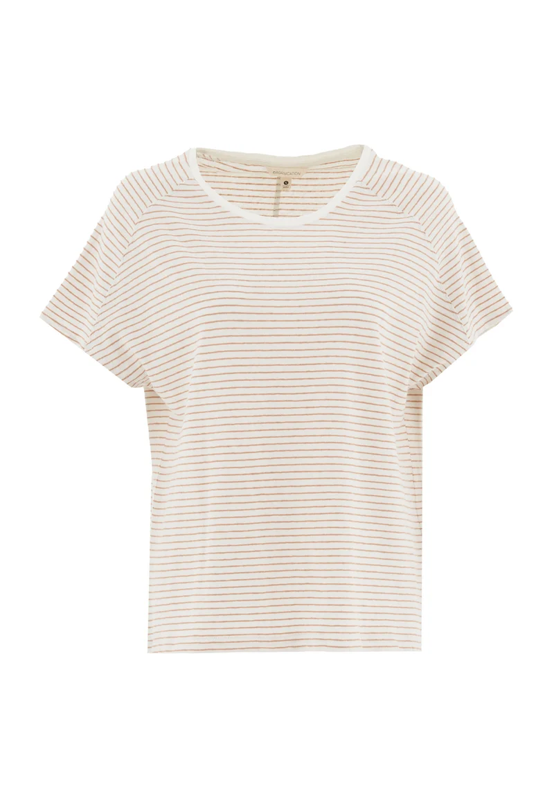 Gestreiftes T-Shirt aus Bio-Baumwolle und Leinen