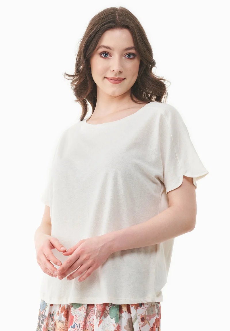 T-Shirt aus Bio-Baumwolle und Leinen