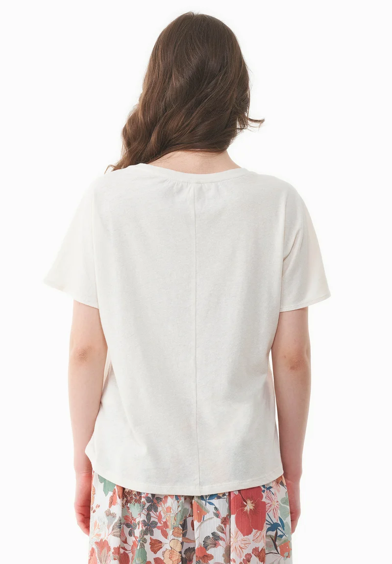 T-Shirt aus Bio-Baumwolle und Leinen