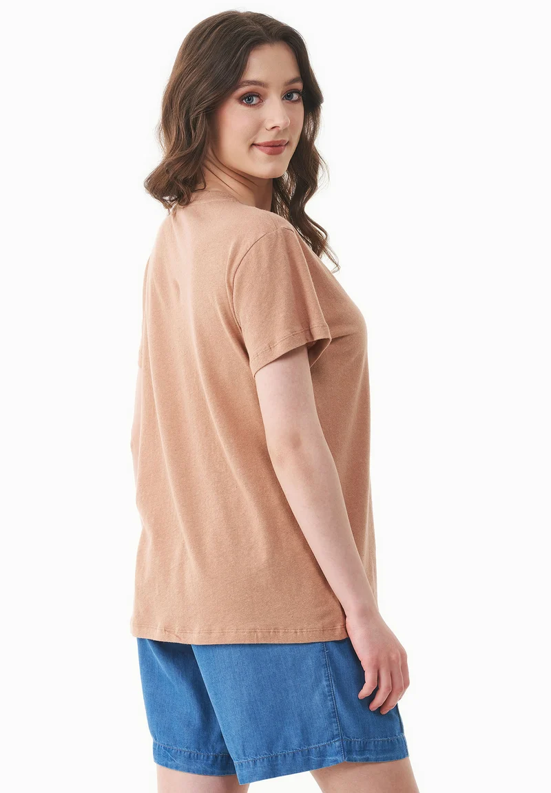 T-Shirt aus Bio-Baumwolle und Leinen