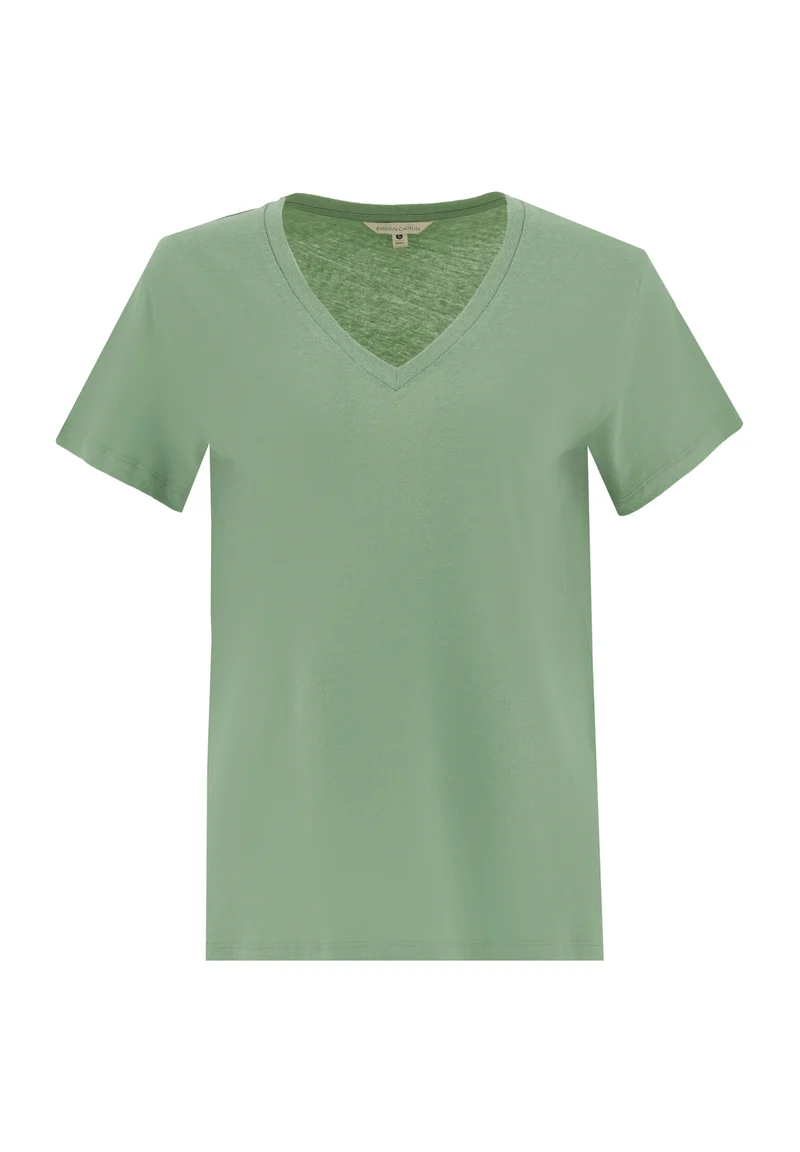 T-Shirt aus Bio-Baumwolle und Leinen