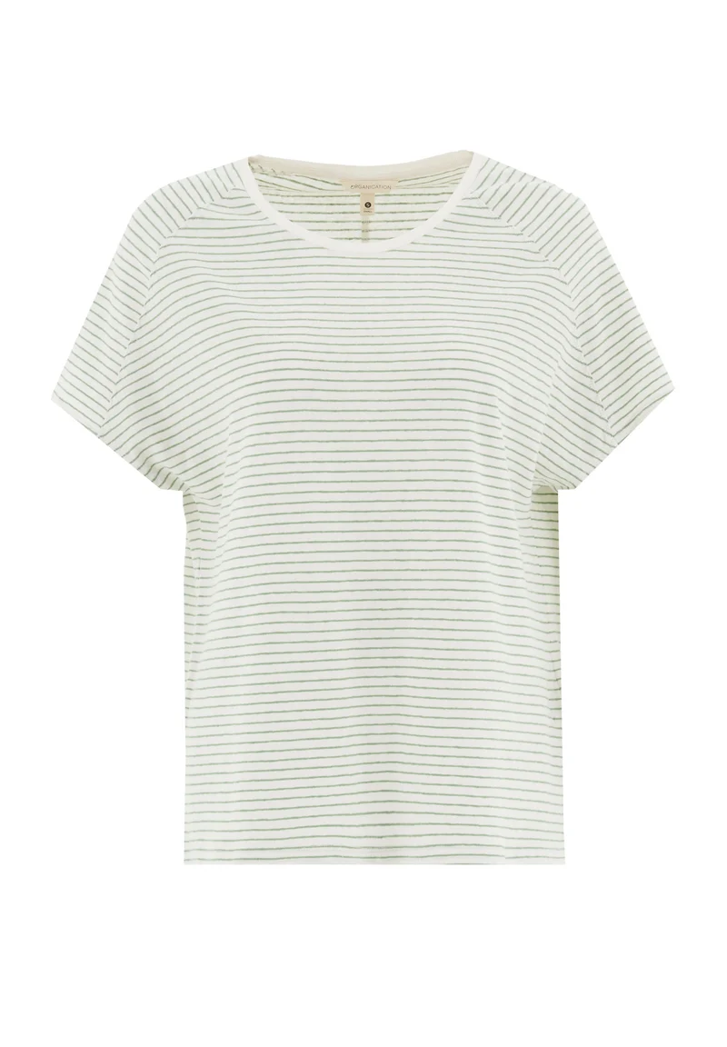 Gestreiftes T-Shirt aus Bio-Baumwolle und Leinen