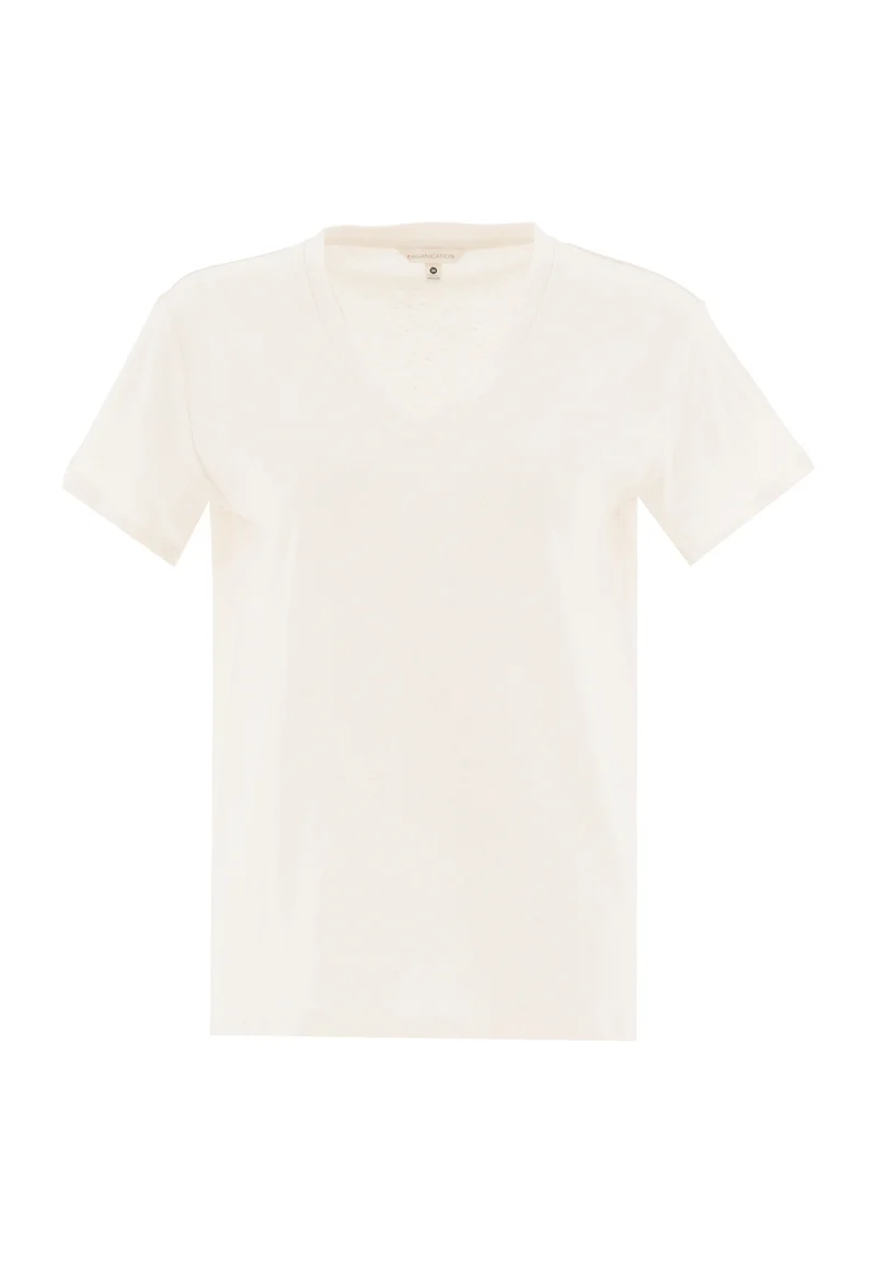 T-Shirt aus Bio-Baumwolle und Leinen