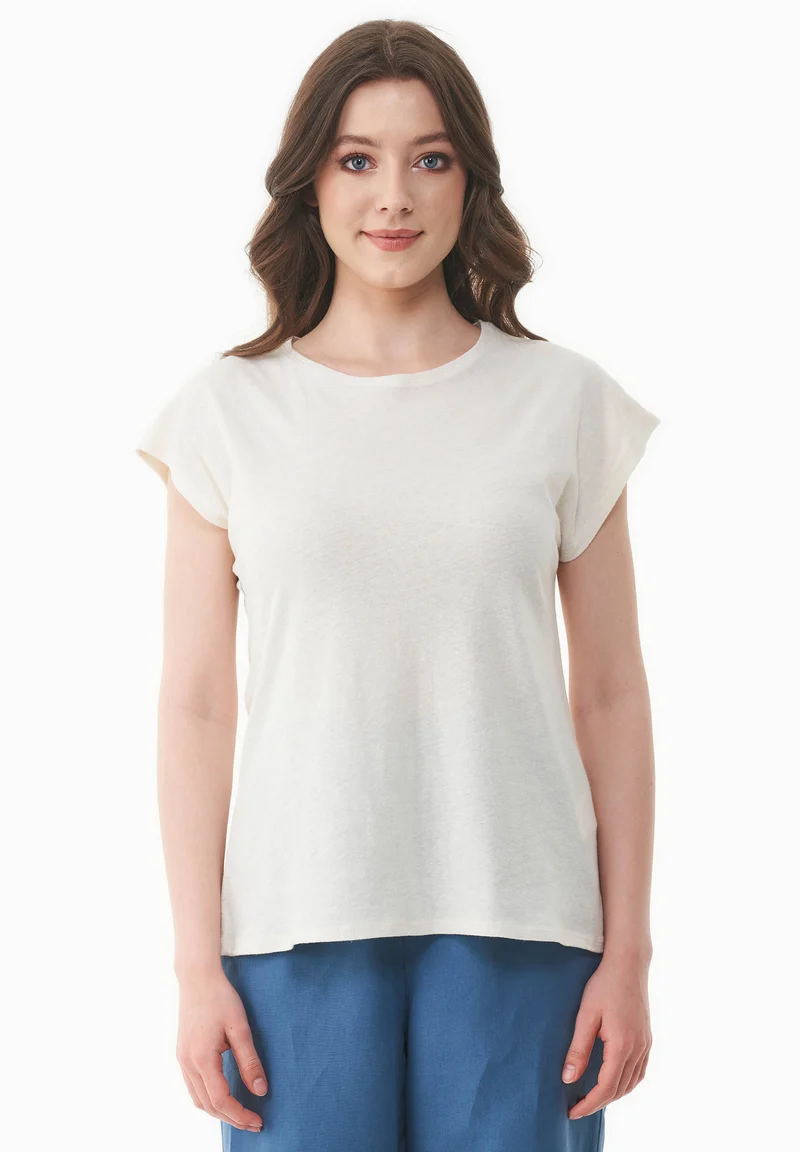 T-shirt aus Bio-Baumwolle und Leinen