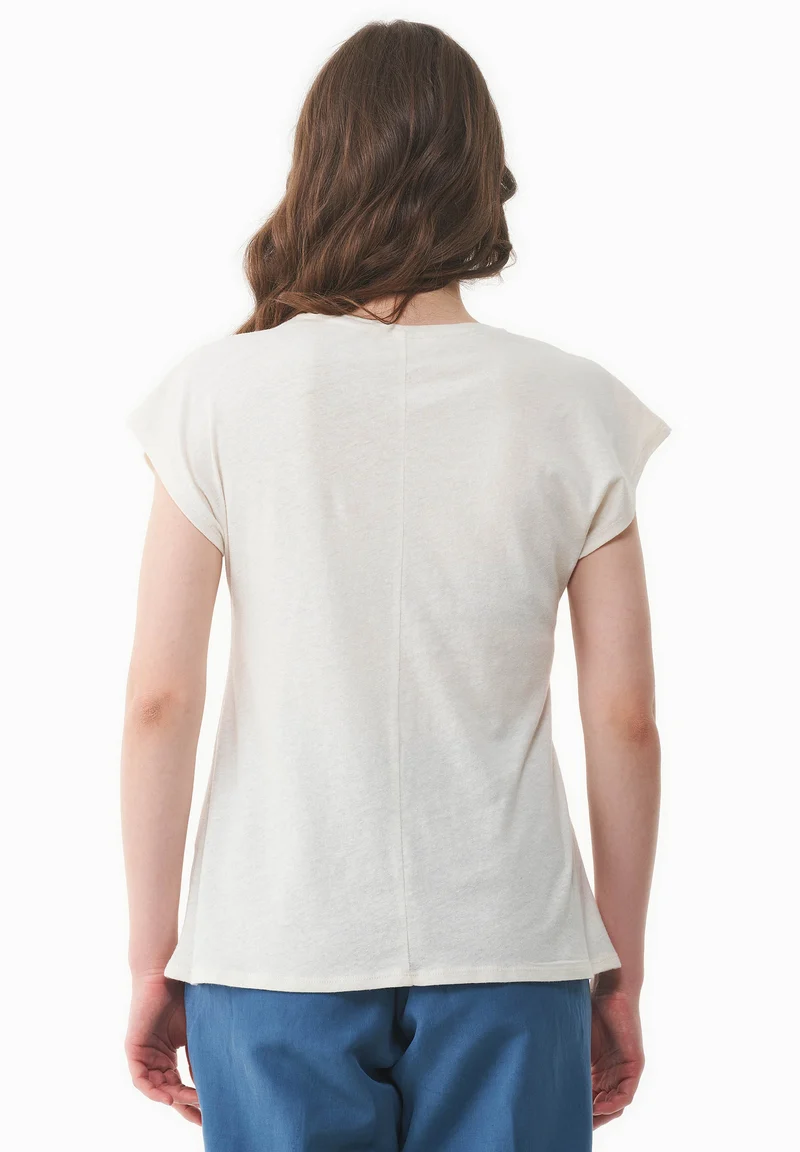 T-shirt aus Bio-Baumwolle und Leinen