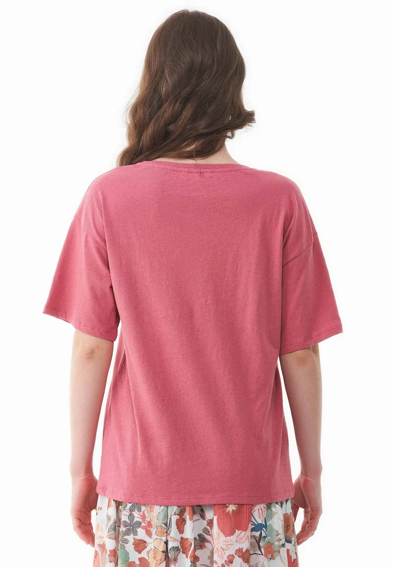 T-Shirt aus Bio-Baumwolle und Leinen