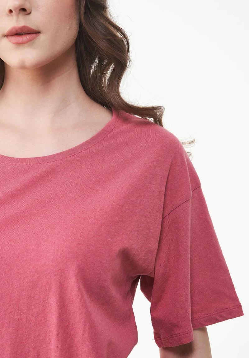 T-Shirt aus Bio-Baumwolle und Leinen
