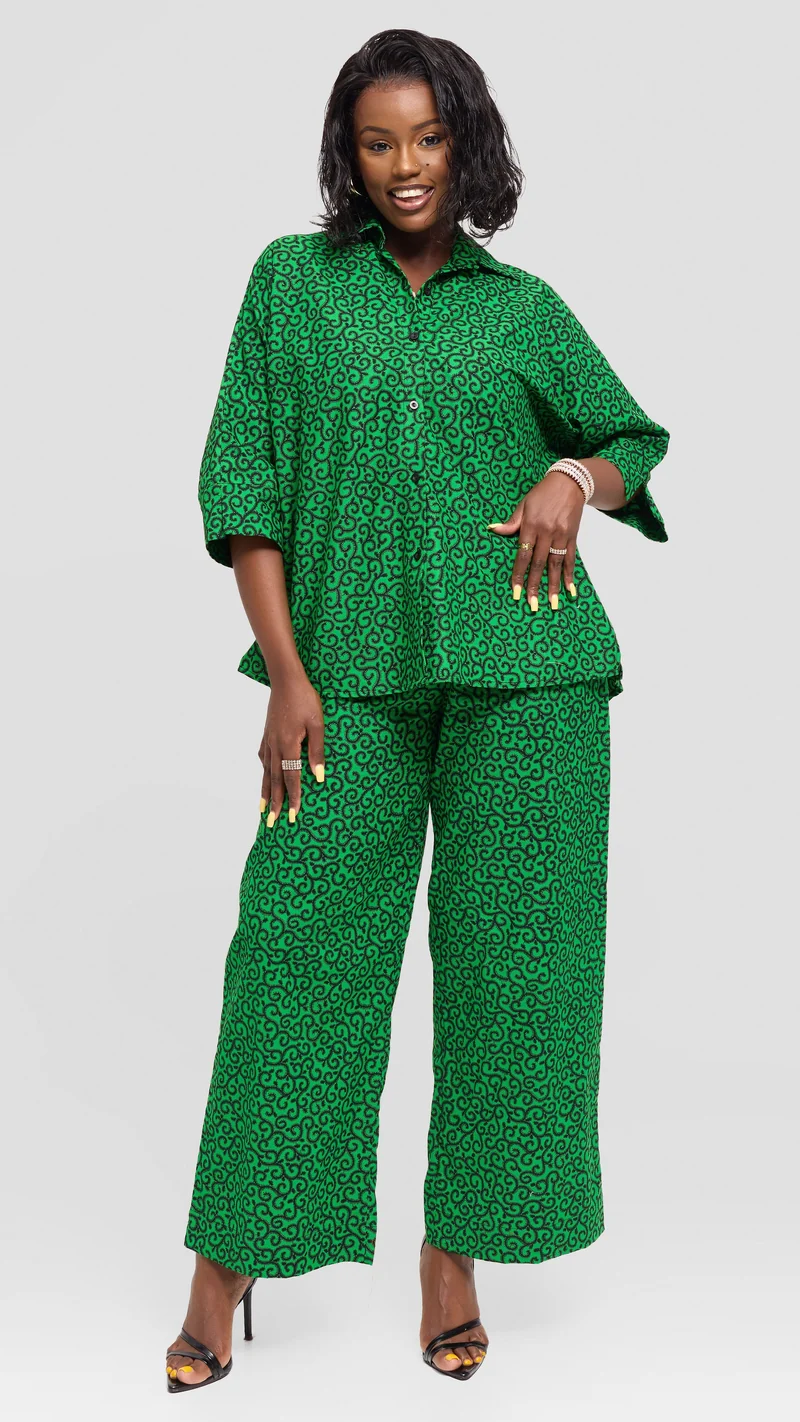 Vivo Back Pleat Loose Top in Kitenge - Kupe Print