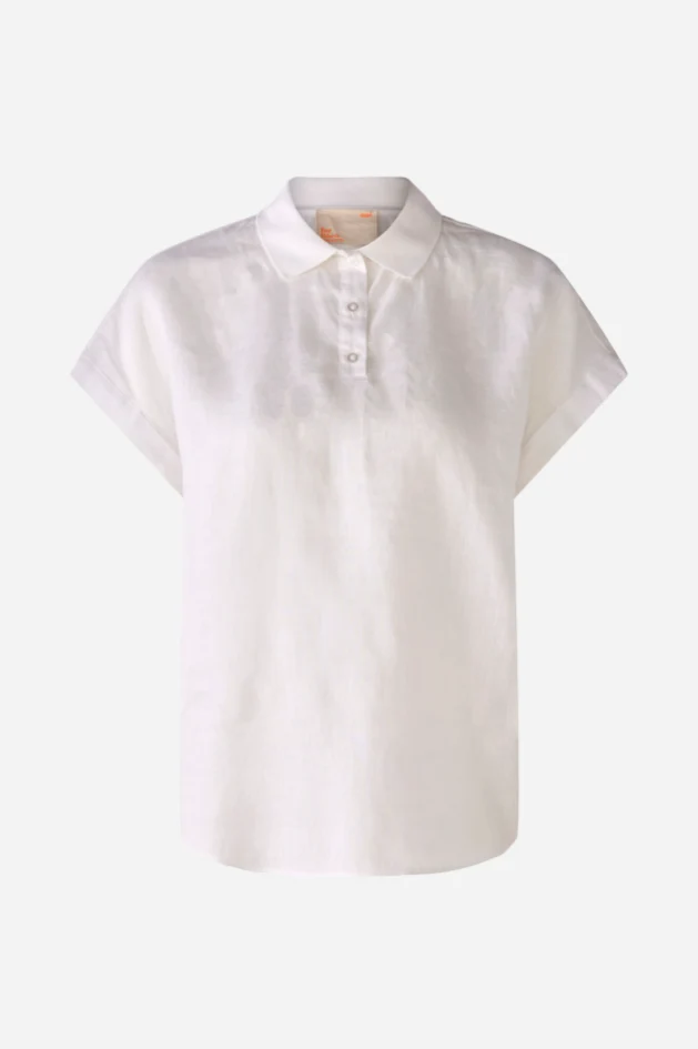 T-shirt polo en lin et jersey sur le dos