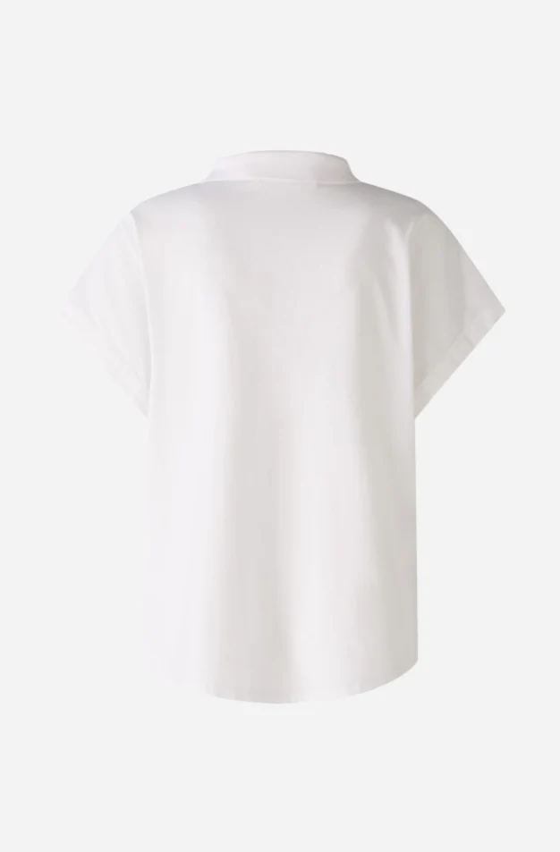 T-shirt polo en lin et jersey sur le dos