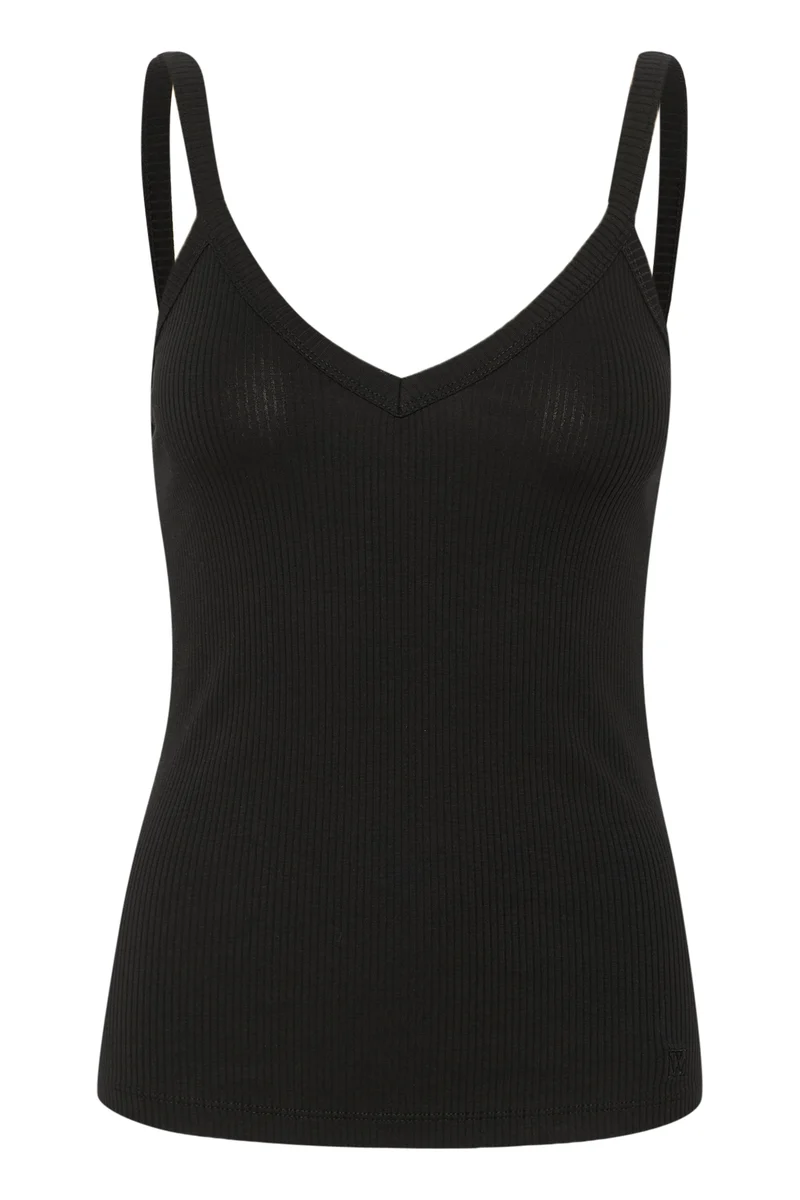 Camisole côtelée avec col V Dagna